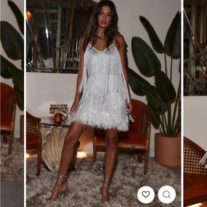 Disco Fever Silver Fringe Dress